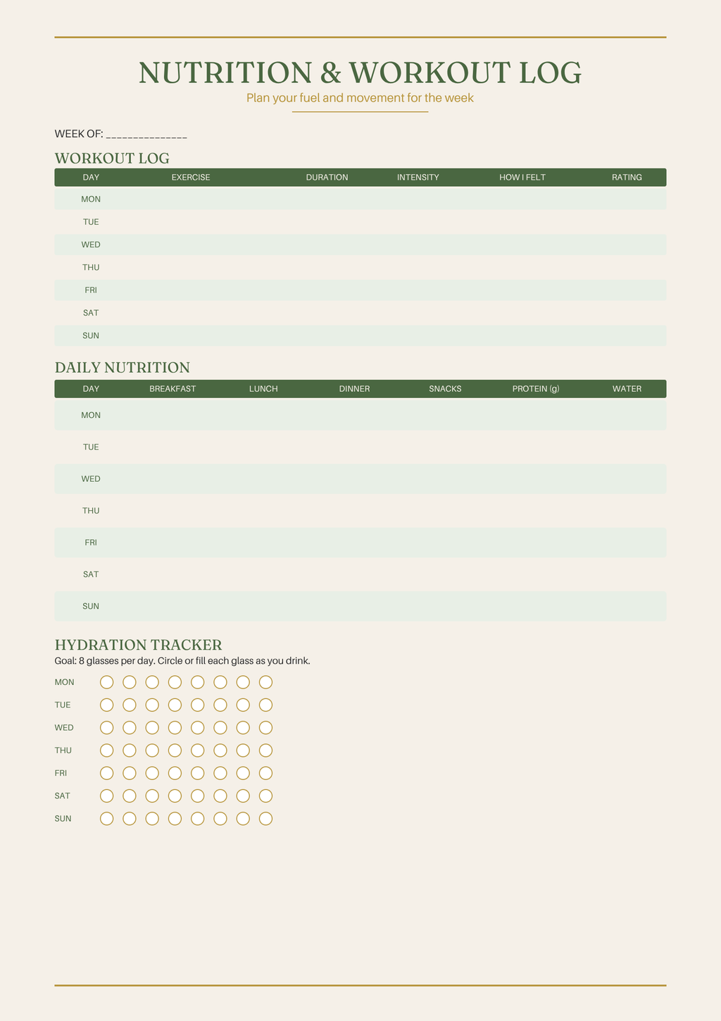 Daily Longevity Scoreboard — Fillable Habit Tracker